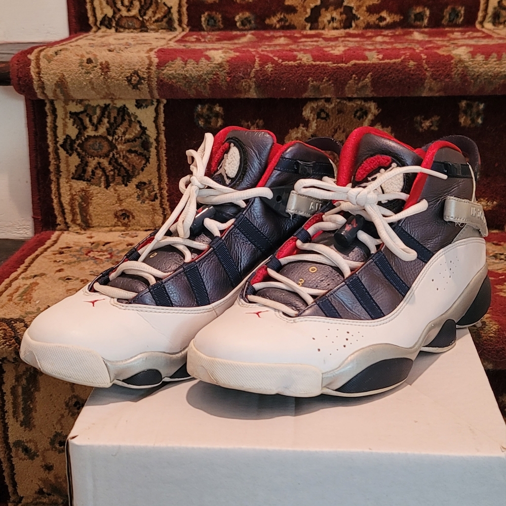 2008 NIKE AIR JORDAN 6 RINGS White Varsity Red Midnight - Picture 2 of 11